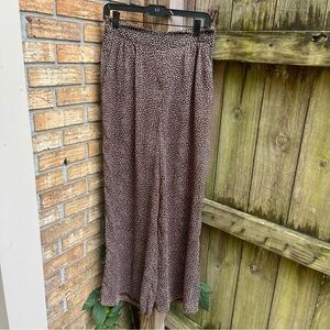 H&M Brown Patterned Wide Leg Pants